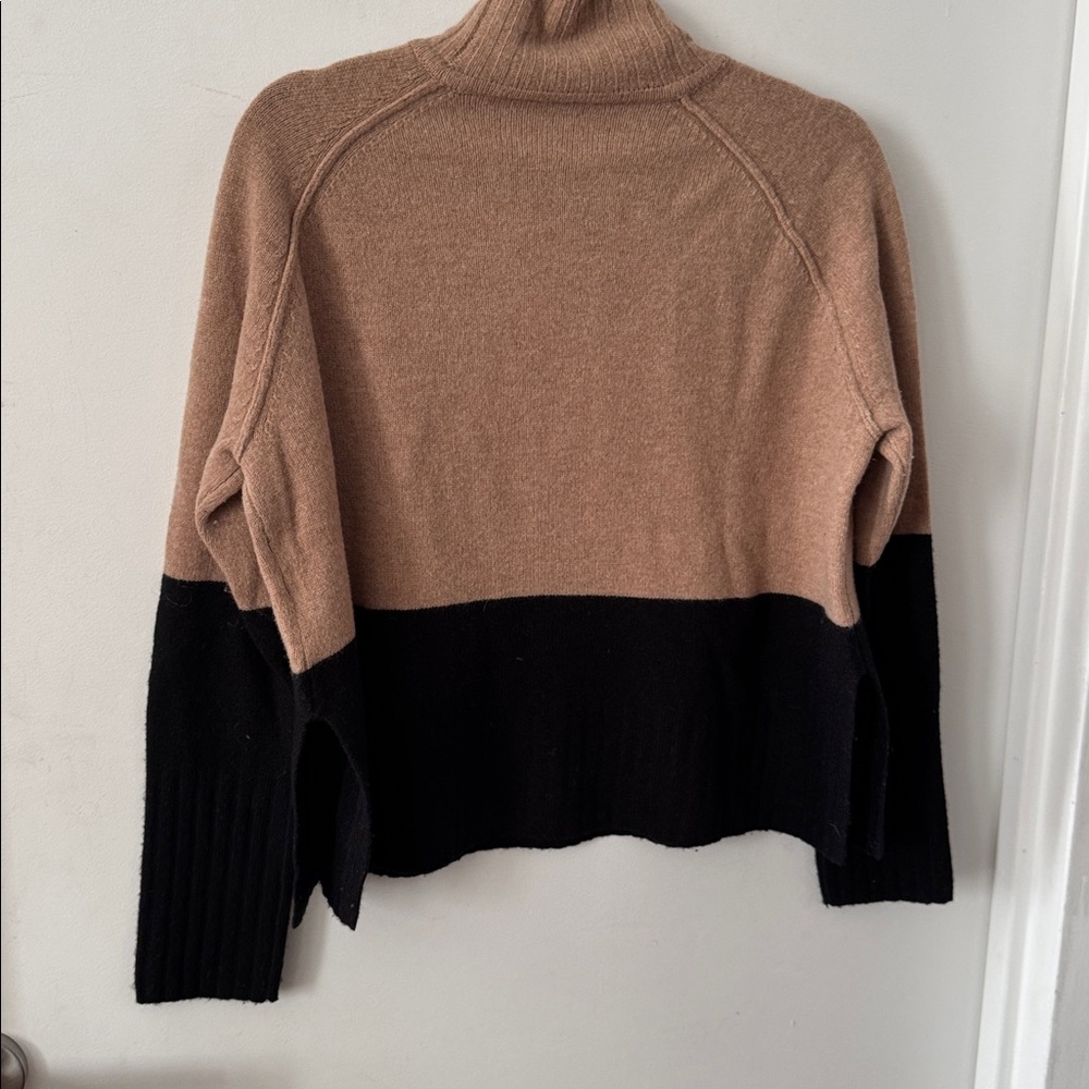 Whistles Colour Block Funnel Neck Knit in the black and beige colorway - Picture 5 of 9